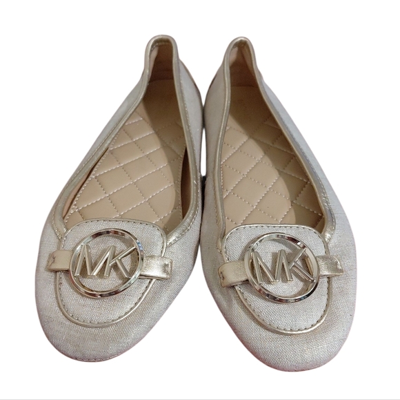Michael Kors Gold Shimmering Ballet flats Women’s Lillie Moccasins 7.5 - Picture 8 of 12